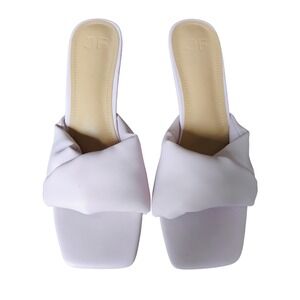 JF Caroline‎ Lavender Square Toe Twisted Slide Heels Women US 8.5